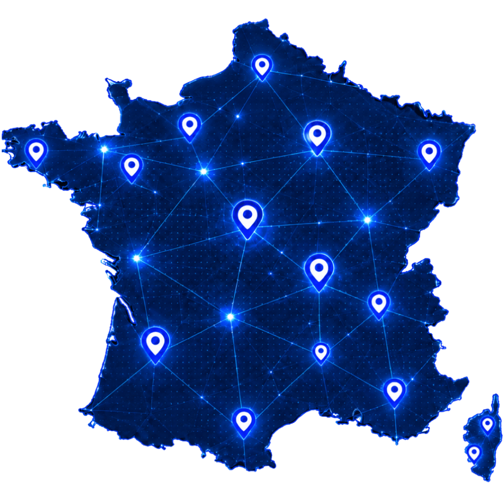 Carte de France des zones de formation drone professionnel pratique